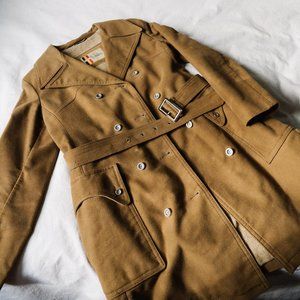Vintage Tan Double-Breasted Coat